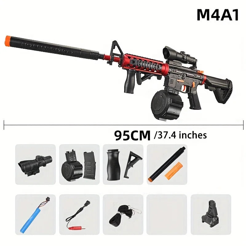 M4A1 Electric Spla Gun Toy,Gel Ball Blaster With Glasses,2 Modes,Ideal For Outdoor Activities,Shooting Game,Gift(without Bullet)